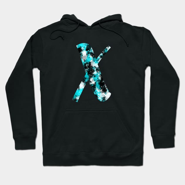 Paint Splash Letter X Hoodie by Hip Scarves and Bangles